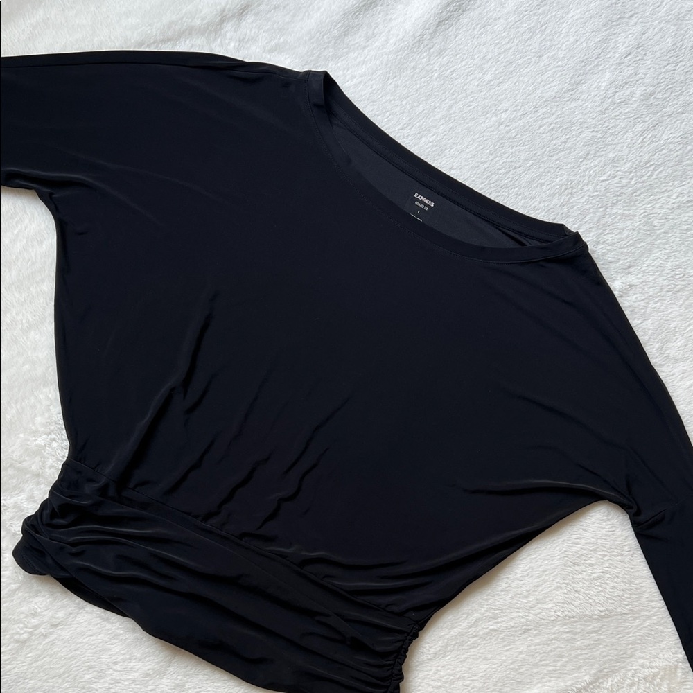 Express Black Women's Relaxed Silky long sleeve top